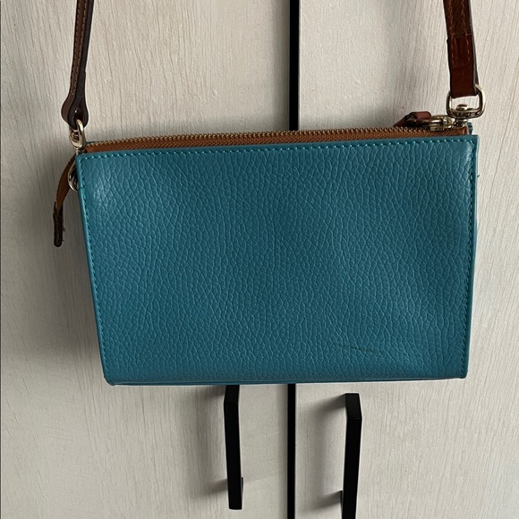 Dooney & Bourke Teal and Brown Crossbody Bag - Picture 4 of 10